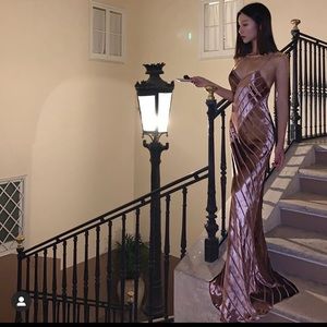 MICHELLE MASON - Open-back Devoré-velvet Gown In Antique Rose